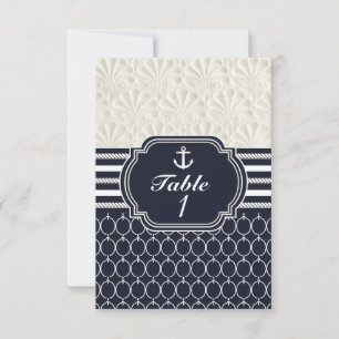 Nautical Navy & White Elegant Beach Wedding Invitation
