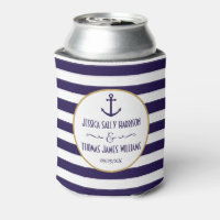 Nautical Navy & White Stripe Anchor Wedding