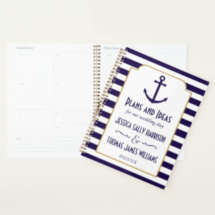 Nautical Navy & White Stripe Anchor Wedding Planner