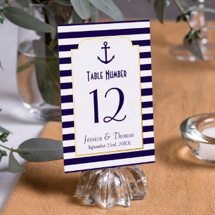 Nautical Navy & White Stripe Anchor Wedding Real