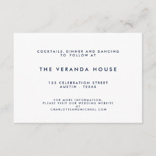 Nautical Navy   White Stripe Modern Wedding Insert