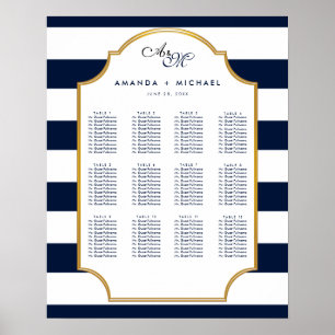 Nautical Navy White Wedding Seating Chart