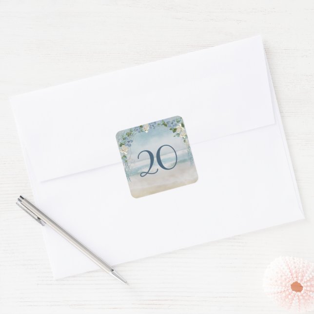 Nautical Net and Arch for 20th Anniversary Square Sticker (Envelope)