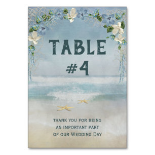 Nautical Net and Flower Arch Table Number