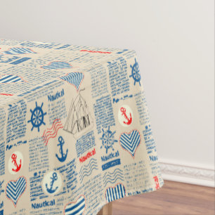 Nautical Newspaper Pattern Tablecloth