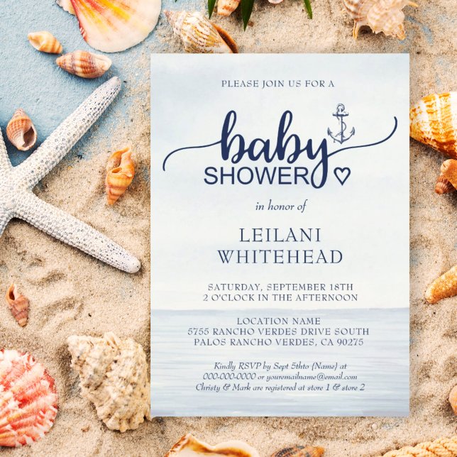 Nautical Ocean Baby Shower Invitation (Creator Uploaded)