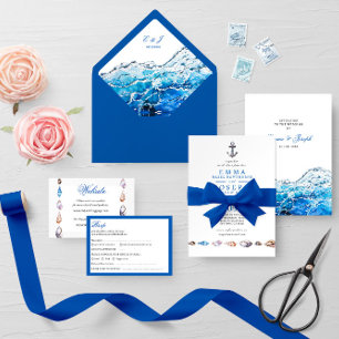 Nautical Ocean beach modern Wedding Envelope