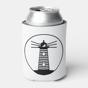 Nautical Ocean Beacon Lighthouse Striped Art Can Cooler