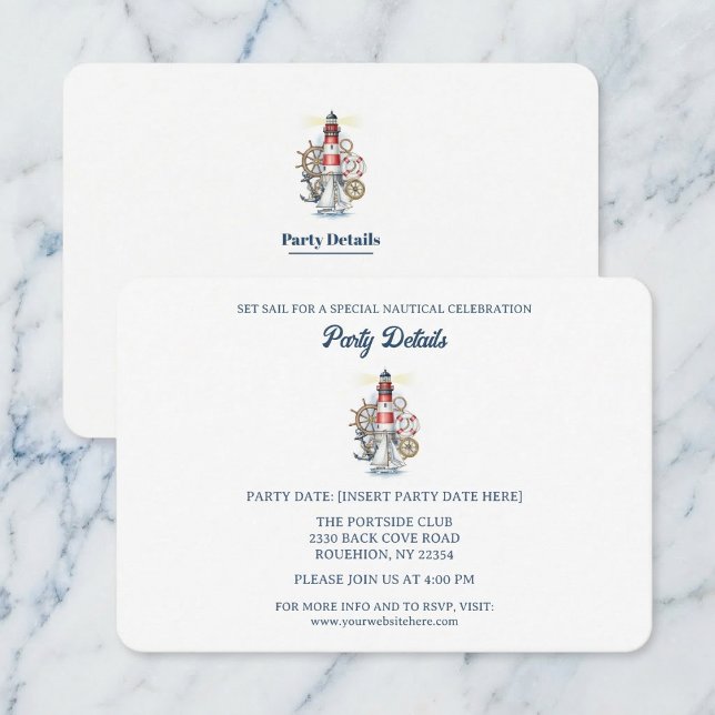 Nautical Ocean Beacon QR Code RSVP Card (Plan your perfect ocean day.)