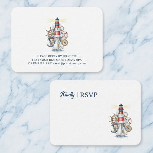 Nautical Ocean Beacon RSVP Enclosure Card
