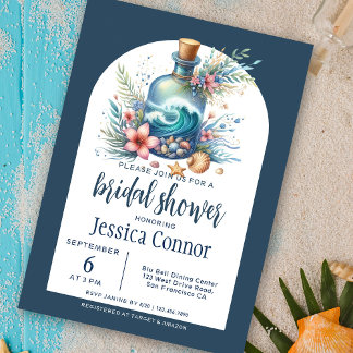 Nautical Ocean Boho Bridal Shower Invitation