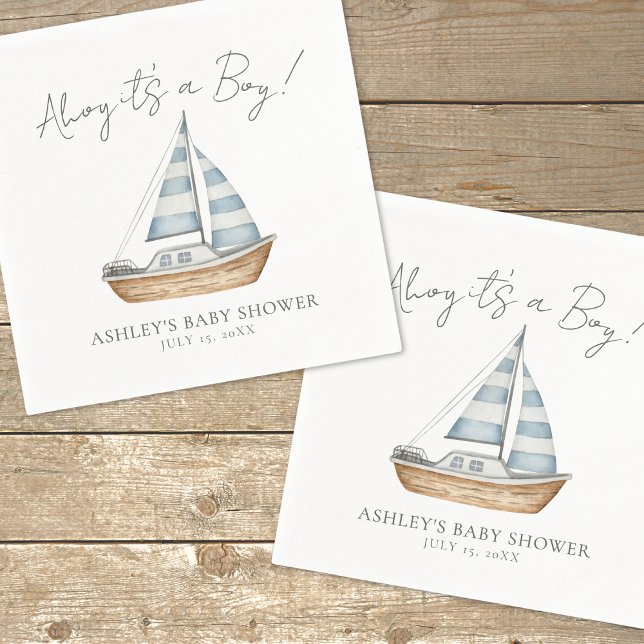 Nautical Ocean Boy Baby Shower Napkin (Nautical Ocean Boy Baby Shower Napkins)
