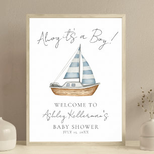 Nautical Ocean Boy Baby Shower Welcome Sign