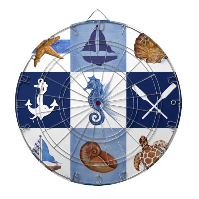 Nautical Ocean Designs Dartboard (Front)