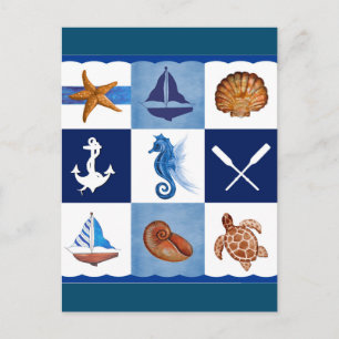 Nautical Ocean Designs Postcard