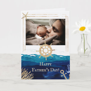 Nautical Ocean Father's Day with Photo Card