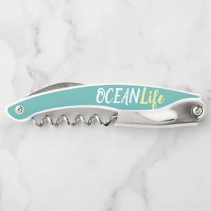 nautical OCEAN LIFE lettering Corkscrew
