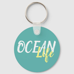 nautical OCEAN LIFE lettering   Key Ring