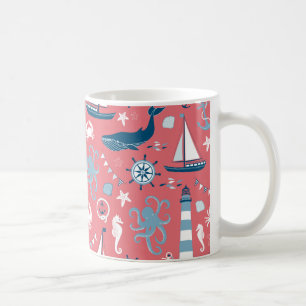 Nautical Ocean Rose Coffee Mug