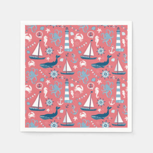 Nautical Ocean Rose Napkin