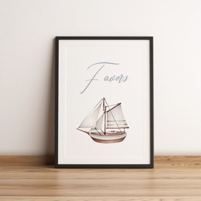 Nautical Ocean Sailboat Favour Table Sign (Creator Uploaded)