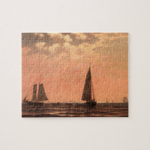Nautical Ocean Scene With Ships Puzzle