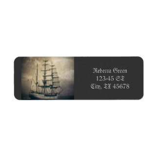 Nautical Ocean Sea Vintage Sailing sailboat Return Address Label