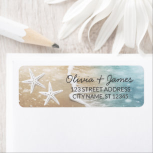 Nautical Ocean Starfish Beach Sand Return Address  Label