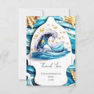 Nautical Ocean Waves Baby Shower Thank You Card