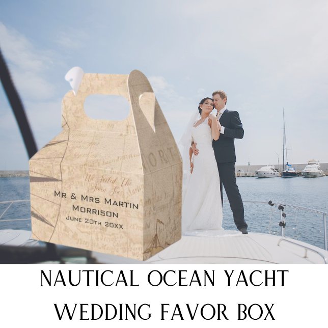Nautical Ocean Yacht Wedding Favour Box (Nautical Ocean Yacht Wedding Favor Box)