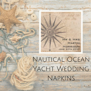 Nautical Ocean Yacht Wedding Napkin