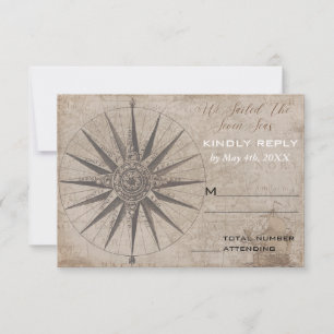 Nautical Ocean Yacht Wedding RSVP Card