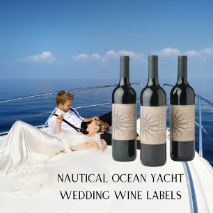 Nautical Ocean Yacht Wedding Wine Label
