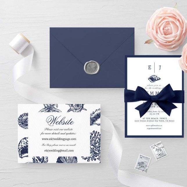 Nautical Oceanic dark navy blue Website Card (Creator Uploaded)