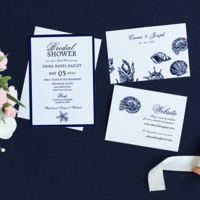 Nautical Oceanic modern Wedding Website Card (Creator Uploaded)