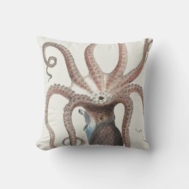 Nautical Octopus/Squid Design/Decor Throw Pillow (Front)
