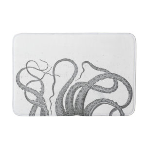 Nautical octopus tentacles vintage kraken steampun bath mat