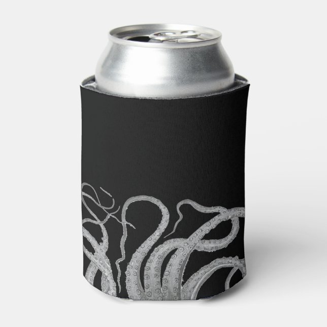 Nautical octopus tentacles vintage kraken steampun can cooler (Can Front)