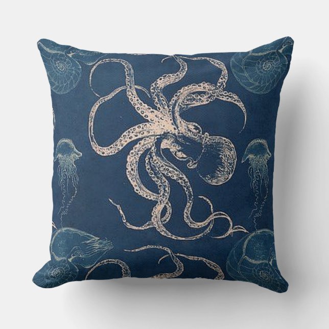"Nautical/Octopus" THROW PILLOW (Front)