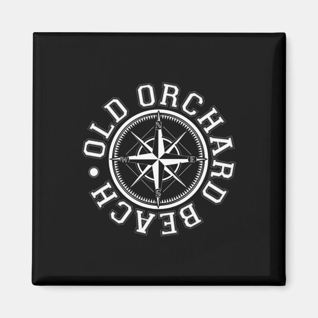 Nautical Old Orchard Beach Maine With Comp  Magnet (Front)