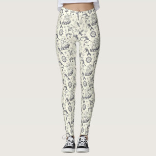 Nautical Old Sailor Tattoos Patterned Leggings