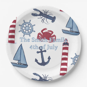 Nautical paper plate