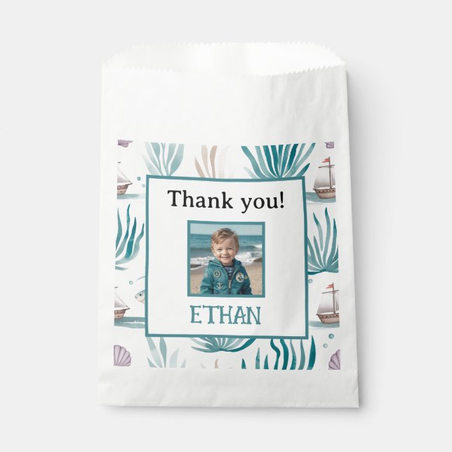 Nautical Party Ocean Birthday Photo Favour Bag (Front)