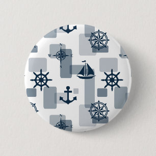 Nautical pattern 6 cm round badge