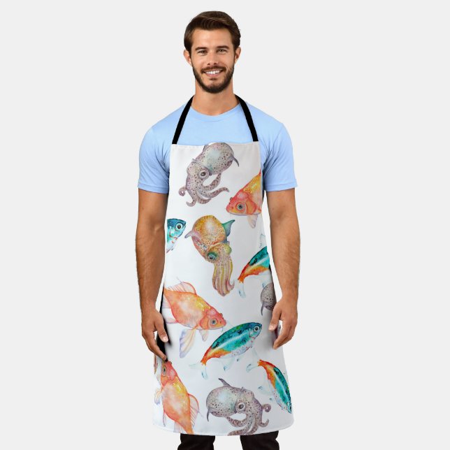 Nautical pattern apron (Worn)
