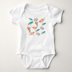 Nautical pattern baby bodysuit
