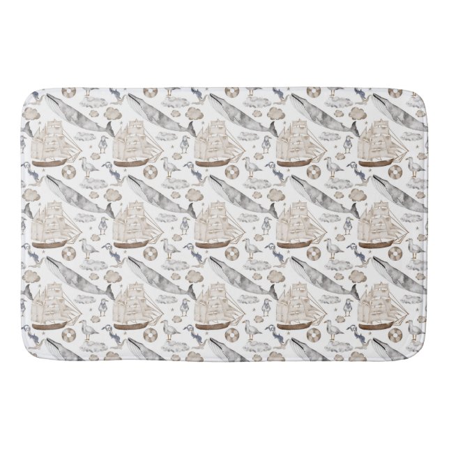 Nautical Pattern Bath Mat (Front)