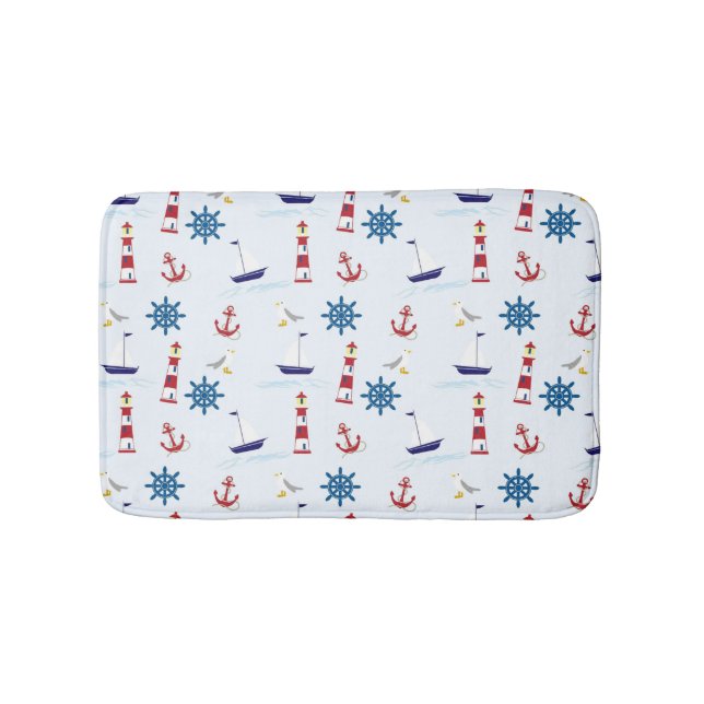 Nautical Pattern Bath Mat (Front)