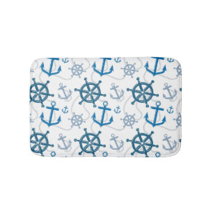 Nautical pattern bath mat