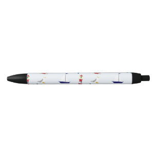 Nautical Pattern Black Ink Pen